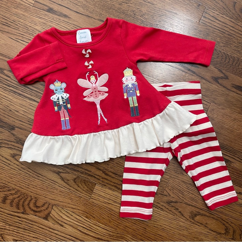 lemon loves layette christmas nutcracker dress leggings